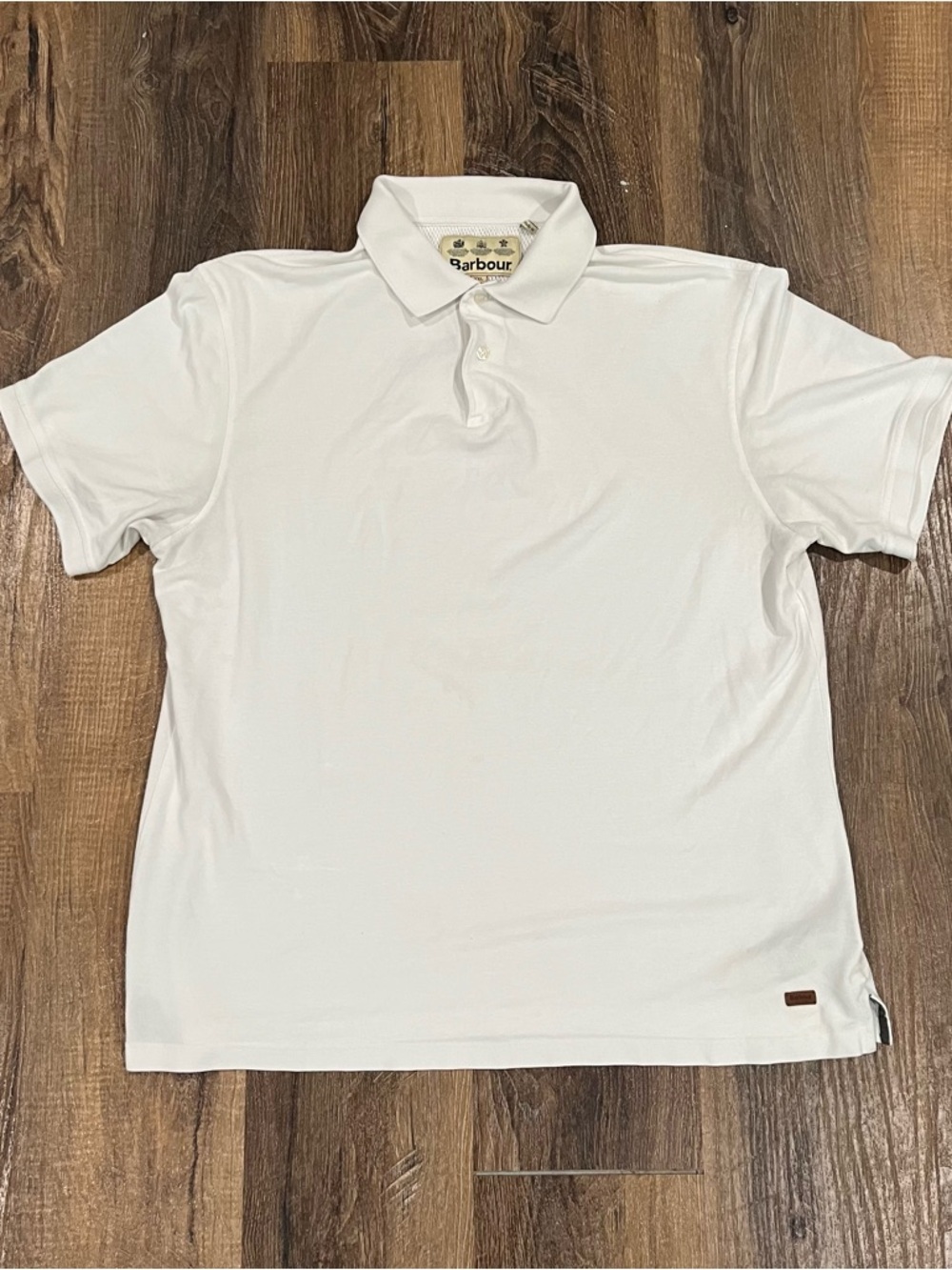 BARBOUR MEN'S WHITE PIQUE POLO SHIRT SIZE 2XL XXL (Fits like XL, see measure)